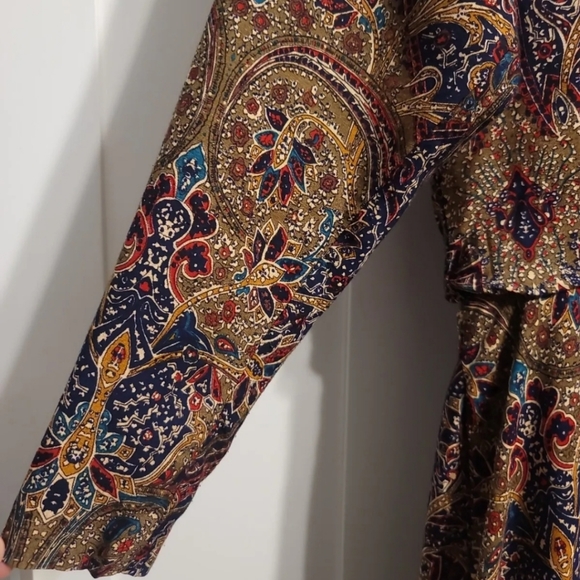 Vtg Jessica Howard By Mitchell Rodbell Womens Sz 12 Paisley Multi High Neck Maxi - Picture 7 of 12